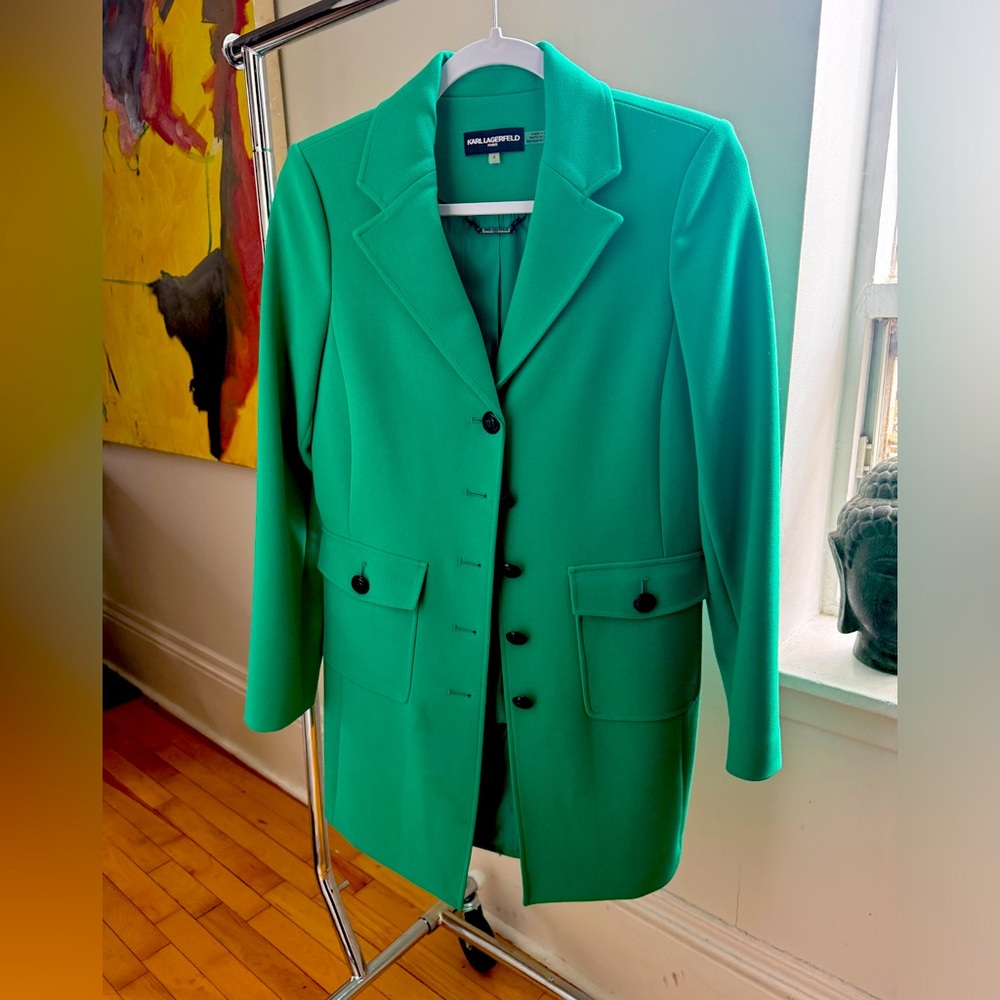 Karl Lagerfeld Paris Turquoise green Topper Jacket Sz4